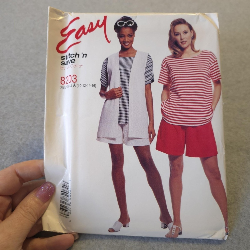 Vintage McCall's‎ 8203 Stitch 'n Save Pattern Sz 10-16 Uncut Easy Shorts Top